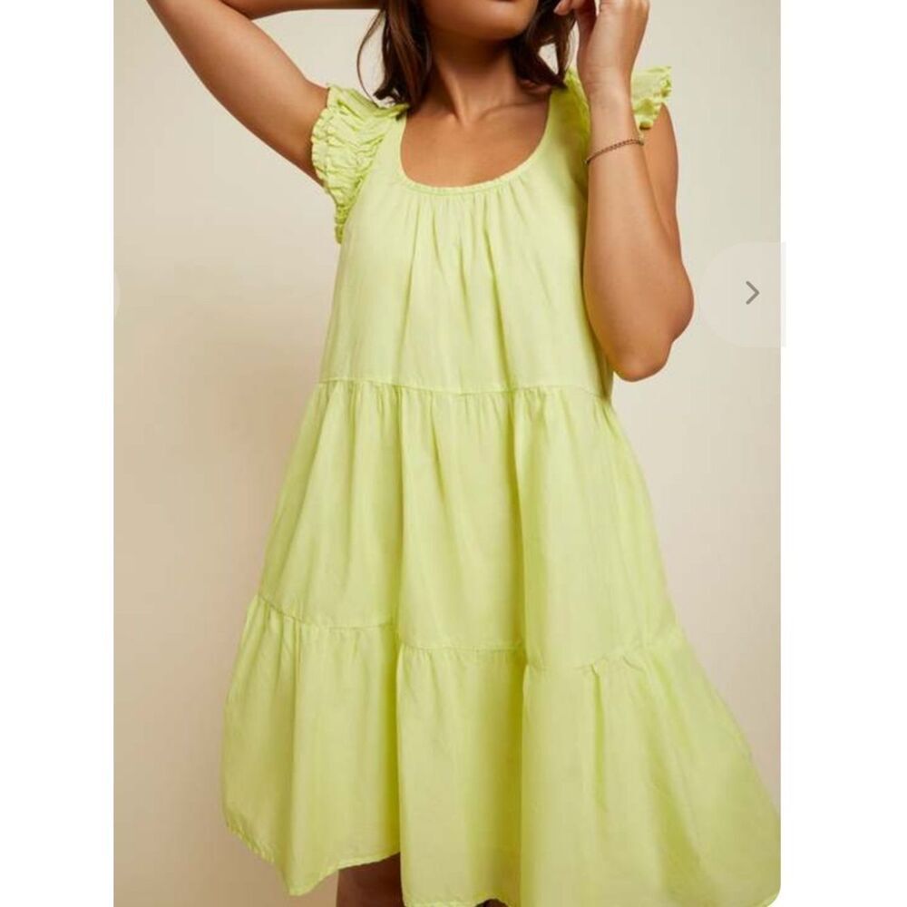 NATION LTD- Luella Yellow Tiered Mini Dress XS